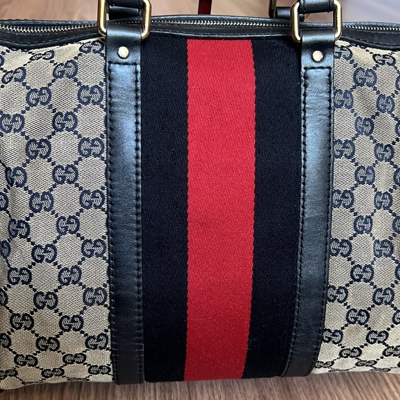 A196- ๐ฏ % authentic Gucci Boston tote bag - Picture 11 of 16
